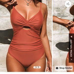 Cupshe Essential Wrap Front Cutout Ruched One Piece New w Tags and Liner